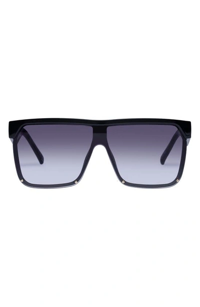 Le Specs Thirstday 137mm Gradient Shield Sunglasses In Black