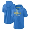 Nike Blue Boston Red Sox City Connect Short Sleeve Pullover Hoodie In Blue