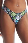 Hanky Panky Floral Print Supima® Cotton Low Rise Thong In Multicolor