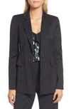 Lewit Square Shoulder Suit Jacket In Navy Night