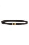 SAINT LAURENT MONOGRAM BUCKLE LEATHER BELT