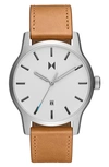 MVMT WATCHES CLASSIC II LEATHER STRAP WATCH, 44MM