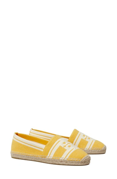 Tory Burch Double T Jacquard Espadrilles In Yellow