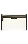 Anya Hindmarch Loose Pocket Big Things Leather-trimmed Tpu Clutch In Clear/ Marine