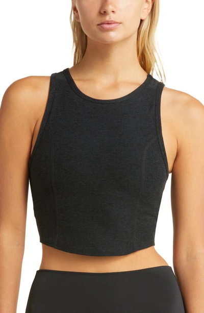 Beyond Yoga Motivate Crop Tank In Darkest Night