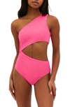Beach Riot Celine Cutout One-shoulder One-piece Swimsuit In Strawberry Moon