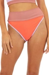 BEACH RIOT EMMY COLORBLOCK HIGH WAIST BIKINI BOTTOMS