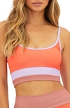 Beach Riot Eva Ribbed Colorblock Bikini Top In Oasis Colorblock