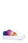 Kurt Geiger Lane Metallic-stripe Leather Trainers In Pink Multi