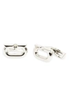Ferragamo Gancio Ellipse Cuff Links In Palladio