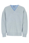 Raf Simons Light-blue Wool Oversize Sweater In Blue