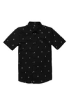 Volcom Patterson Short Sleeve Button-up Shirt In Black