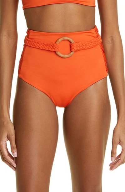 Johanna Ortiz Women's Amaru Reversible Side-tie Bikini Bottom In Intense Tangelo  Burgundy