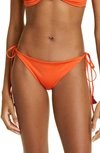 Johanna Ortiz Tangelo Cumbi Reversible Bikini Bottoms In Intense Tangelo/ Burgundy