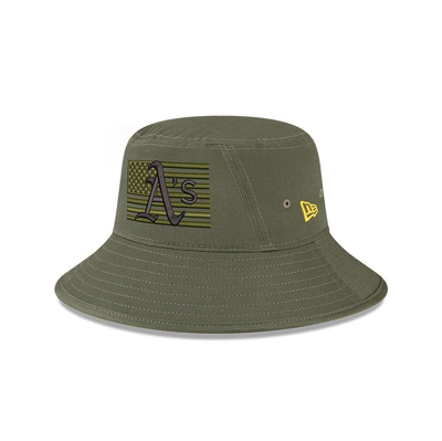 New Era Green Oakland Athletics 2023 Armed Forces Day Bucket Hat