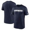 Nike Men's Navy Dallas Cowboys Primetime Wordmark Essential T-shirt In Blue
