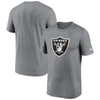 NIKE NIKE  HEATHER CHARCOAL LAS VEGAS RAIDERS LEGEND LOGO PERFORMANCE T-SHIRT