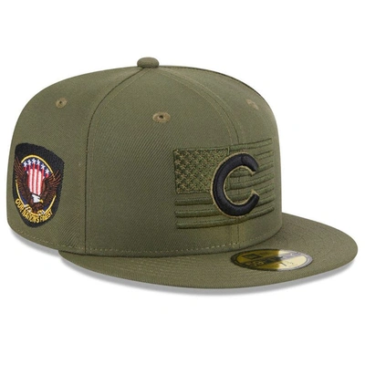 NEW ERA NEW ERA  GREEN CHICAGO CUBS 2023 ARMED FORCES DAY ON-FIELD 59FIFTY FITTED HAT