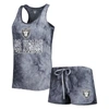 Concepts Sport Charcoal Las Vegas Raiders Billboard Scoop Neck Racerback Tank And Shorts Sleep Set In Charcoal