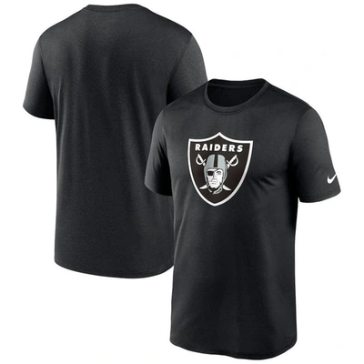 NIKE NIKE  BLACK LAS VEGAS RAIDERS LEGEND LOGO PERFORMANCE T-SHIRT