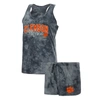 CONCEPTS SPORT CONCEPTS SPORT CHARCOAL CLEMSON TIGERS BILLBOARD TIE-DYE TANK AND SHORTS SLEEP SET