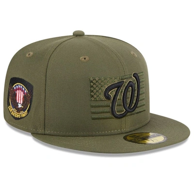 NEW ERA NEW ERA  GREEN WASHINGTON NATIONALS 2023 ARMED FORCES DAY ON-FIELD 59FIFTY FITTED HAT