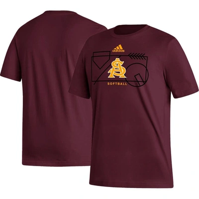 Adidas Originals Adidas Maroon Arizona State Sun Devils Locker Lines Softball Fresh T-shirt