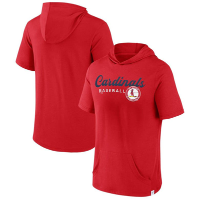 Fanatics Branded Red St. Louis Cardinals Offensive Strategy Short Sleeve Pullover Hoodie