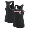 Fanatics Branded Black New Jersey Devils Wordmark Logo Racerback Scoop Neck Tank Top In Black