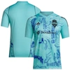 ADIDAS ORIGINALS ADIDAS  GREEN SEATTLE SOUNDERS FC 2023 ONE PLANET REPLICA JERSEY