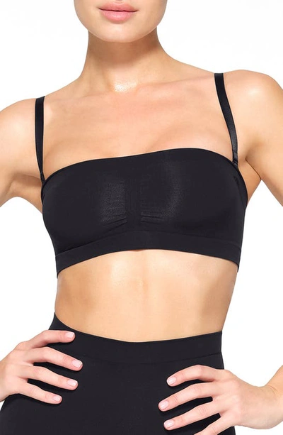 Skims Seamless Sculpt Bandeau Bra In Onyx