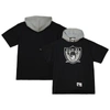 MITCHELL & NESS MITCHELL & NESS BLACK LAS VEGAS RAIDERS POSTGAME SHORT SLEEVE HOODIE