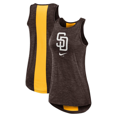 NIKE NIKE BROWN SAN DIEGO PADRES RIGHT MIX HIGH NECK TANK TOP
