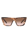 Prada Womens Brown Pr 21zs Butterfly-frame Acetate Sunglasses In Brown Tortoise