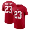 Nike Men's  Christian Mccaffrey Scarlet San Francisco 49ers Player Name And Number T-shirt In Scarlet