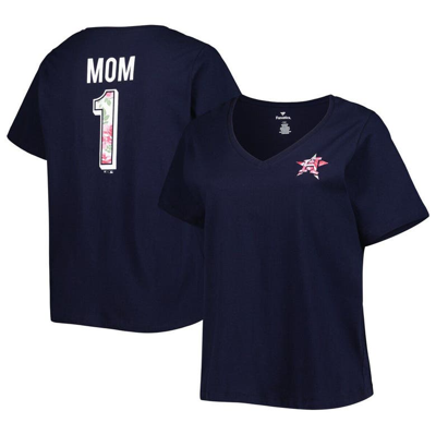 Profile Women's Navy Houston Astros Mother's Day Plus Size Best Mom Everâ V-neck T-shirt