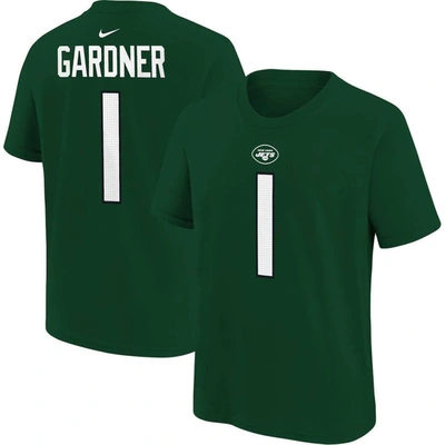 NIKE YOUTH NIKE AHMAD SAUCE GARDNER GREEN NEW YORK JETS PLAYER NAME & NUMBER T-SHIRT