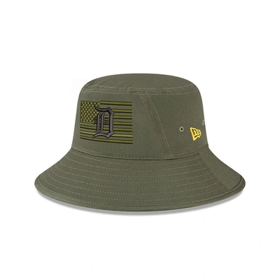 New Era Green Detroit Tigers 2023 Armed Forces Day Bucket Hat