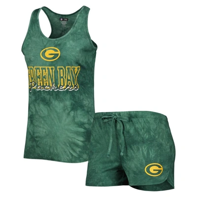 CONCEPTS SPORT CONCEPTS SPORT GREEN GREEN BAY PACKERS BILLBOARD SCOOP NECK RACERBACK TANK AND SHORTS SLEEP SET