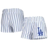 CONCEPTS SPORT CONCEPTS SPORT WHITE LOS ANGELES DODGERS REEL PINSTRIPE SLEEP SHORTS
