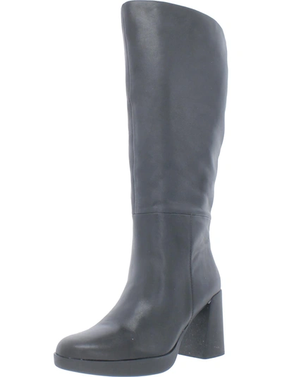 Naturalizer Genn-align Womens Leather Wide Calf Knee-high Boots In Black