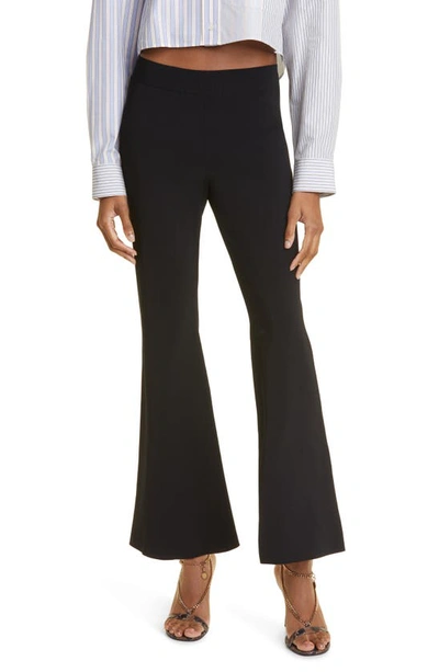 Stella Mccartney Compact Knit Technical Flared Pants In Black