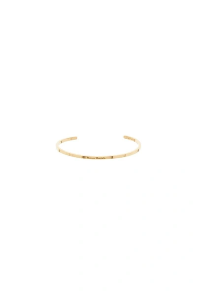Maison Margiela Thin Cuff Bracelet In Gold