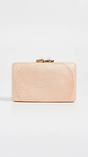 Kayu Jen Embellished Straw Box Clutch In Toast
