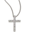 De Beers Db Classic Cross 18ct White-gold And 0.16ct Round-cut Diamonds Pendant Necklace In 18k White Gold
