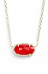 Kendra Scott Elisa Birthstone Pendant Necklace In July/ Ruby Red