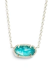 Kendra Scott Elisa Birthstone Crystal Necklace In Bronze Veined Turquoise/ Gold