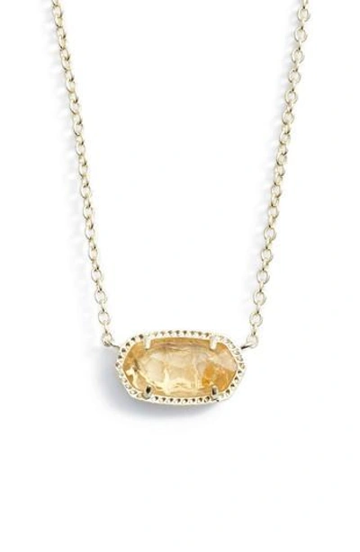 Kendra Scott Elisa Birthstone Crystal Necklace In November/orange Citrine Quartz