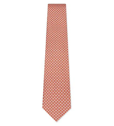 Ferragamo Dragonfly Silk Tie In Red