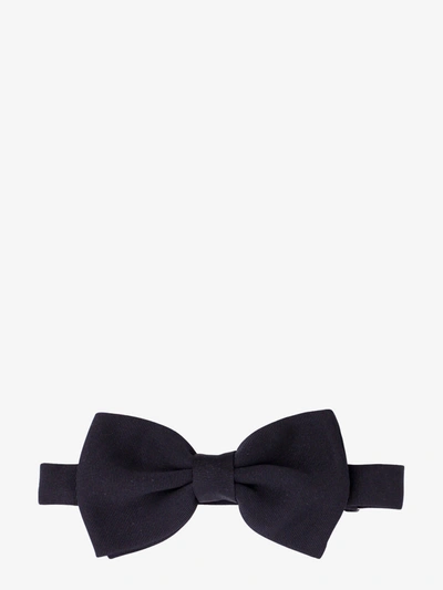 Tagliatore Ribbed Bow Tie In Black